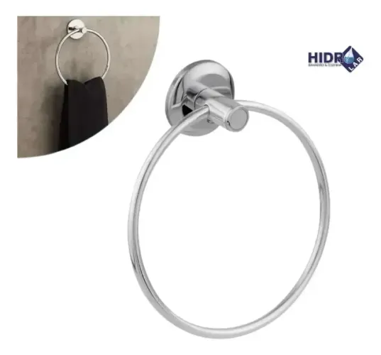 Porta toalha argola aço inox - Hidrolar