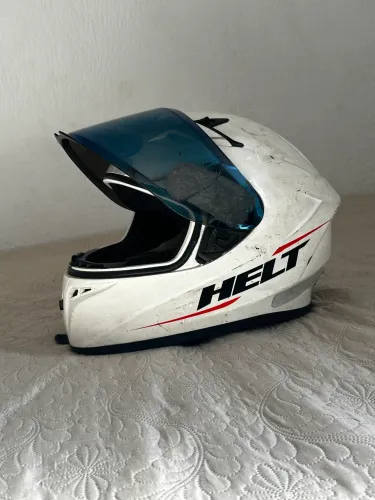 Capacete HELT POLAR 58 Branco viseira camaleão