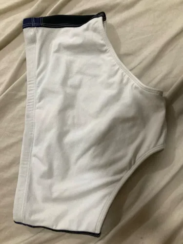 Sunga Masculina Blue Man Branca com Detalhes em Azul-Escuro - Tamanho M