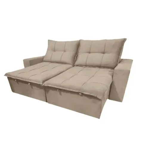 Sofá Retrátil Monte Carlo 3 Lugares de 2m cor Castor