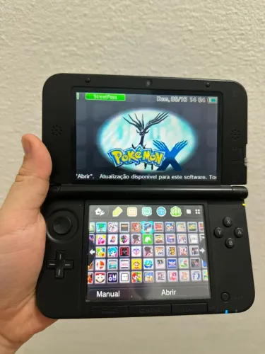 Videogame Nintendo 3DS XL Azul Destravado + 200 Jogos Instalados + Carregador