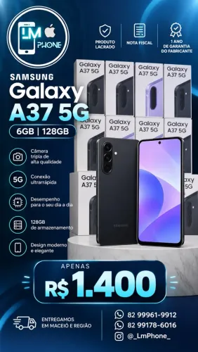 Samsung Galaxy A37 5G | Lacrado | Com Nota Fiscal | 6/128GB