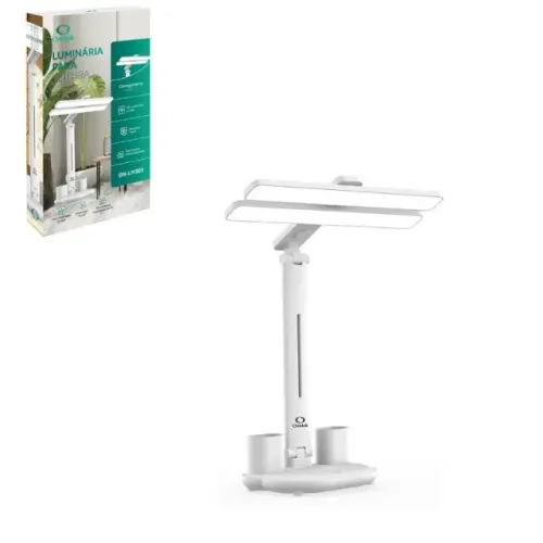 Luminária Para Leitura Led Com Suporte Para Lápis Branco