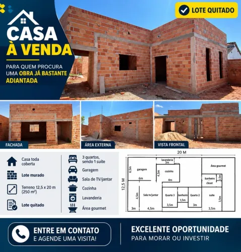 Casa em fase final de construção