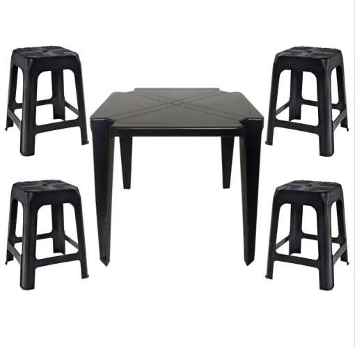 Jogo Mesa + Banqueta plástico reforçado