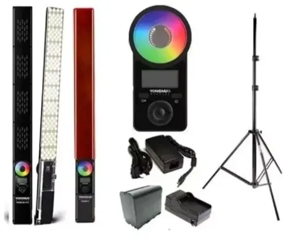 Bastão Yongnuo Yn360 Rgb Fonte Carregador 3 Baterias Tripe