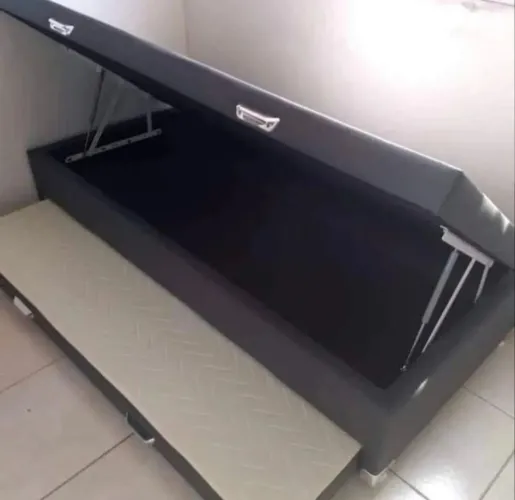 Base da cama solteiro com baú e auxiliar direto da fábrica para sua casa 