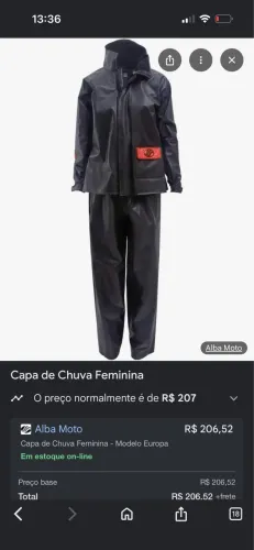 Capa de chuva de moto Alba Feminina