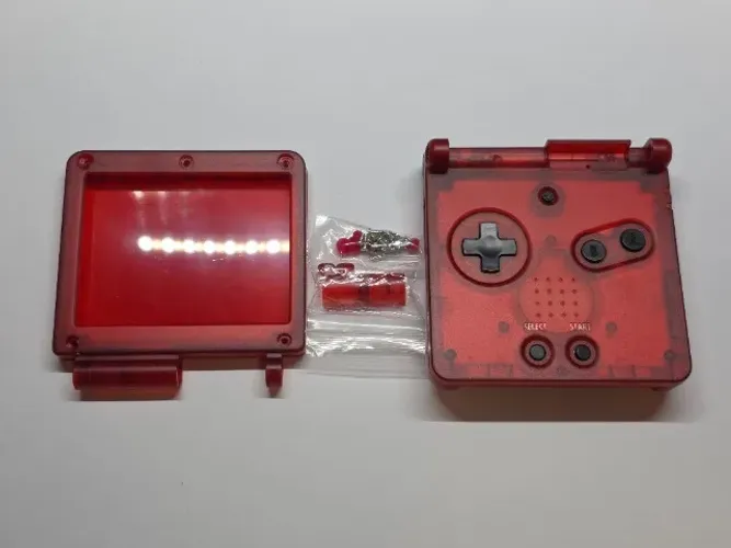 Carcaça Game Boy Advance GBA Vermelho Translúcido