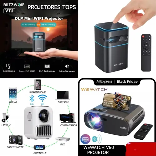 Projetor Wanbo T2R Max, Wewatch V40, Blitzwolf BW VT2 NOVOS LACRADOS