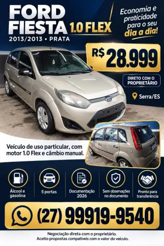 Ford Fiesta 1.0 8V Flex/class 1.0 8V Flex 5P 2013