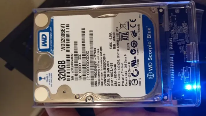 HD 320GB Western Digital Slim 2.5 - Testado no CrystalDiskInfo