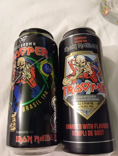 Lata de 473ml da cerveja Trooper Brasil IPA