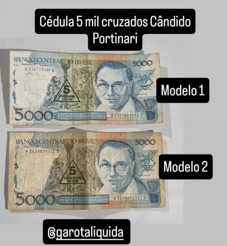 Cédula 5 mil cruzados Cândido Portinari