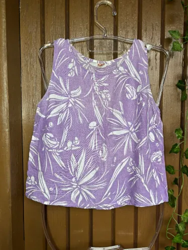 blusa farm lilás estampada