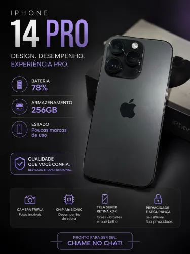 iPhone 14 Pro 256GB Pouco Usado e Super Conservado!
