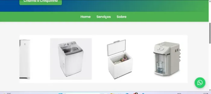 Site profissional para Técnico de geladeira, máquina de lavar, micro-ondas...