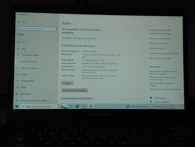 Notebook Multilaser Legacy - Funcionando perfeitamente