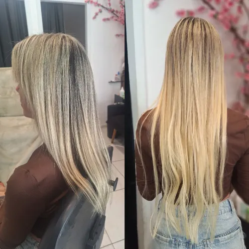 ? Mega Hair 150g Fibra Americana Humanizada + Aplicação Inclusa - R$ 500