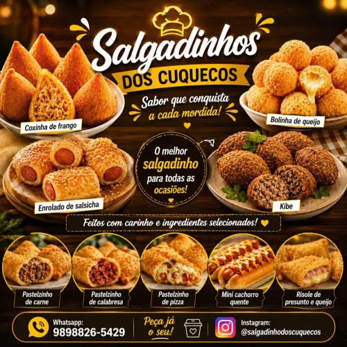 Salgadinhos e Mini Cachorro Quente dos Cuquecos!!!