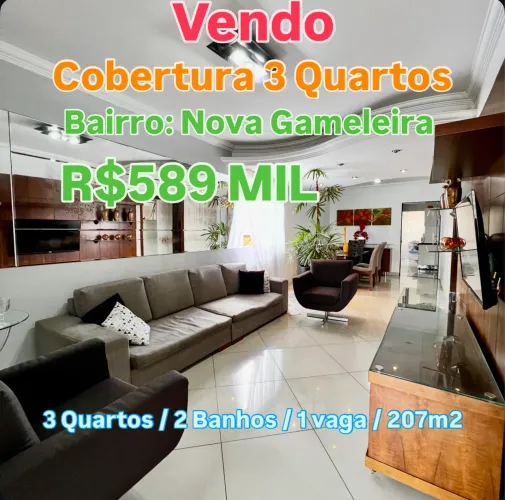 Vendo Cobertura 3 Quartos Nova Gameleira  BH 