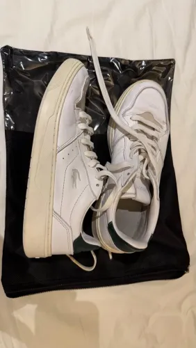 Tênis Lacoste Masculino Couro Branco e Verde - Original TAM 42