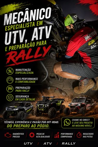 Especialista em UTV, ATV e preparação para Rally