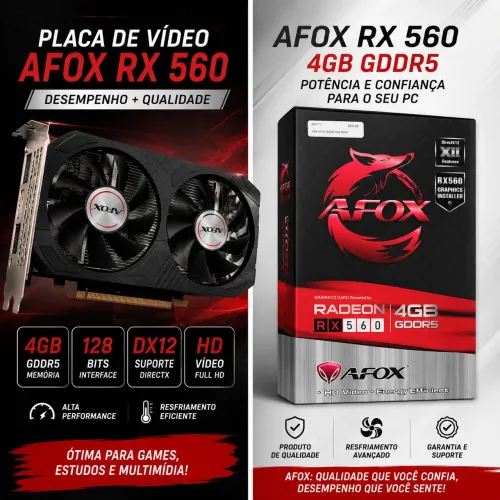 Placa de vídeo RX 560 AFOX 4GB