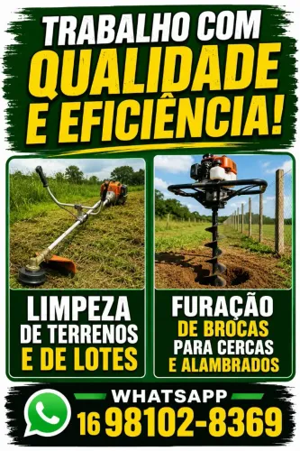 Serviço de Roçagem e Perfuração de Solo