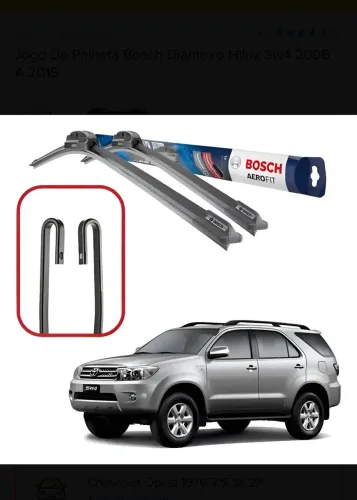 Jogo De Palheta Bosch Dianteiro Hilux Sw4 2006 A 2015