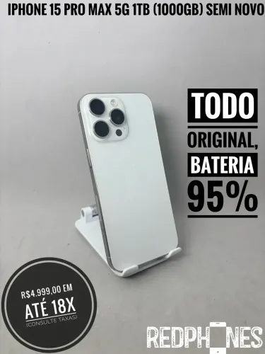 Loja física. Aceitamos trocas em iPhone's ou Android. iPhone 15 Pro Max 1TB 