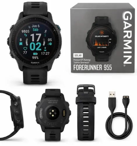 Relogio Corrida Garmin Forerunner 955 Solar (Preto)
