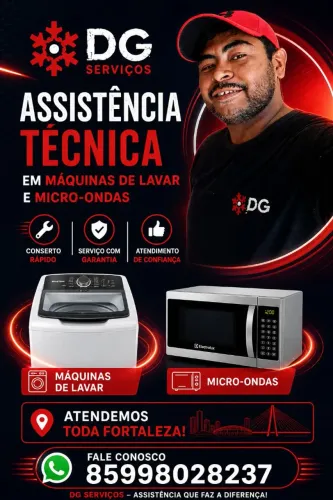 Assistência técnica em maquina de lavar, micro-ondas, forno elétrico, Airfryer.