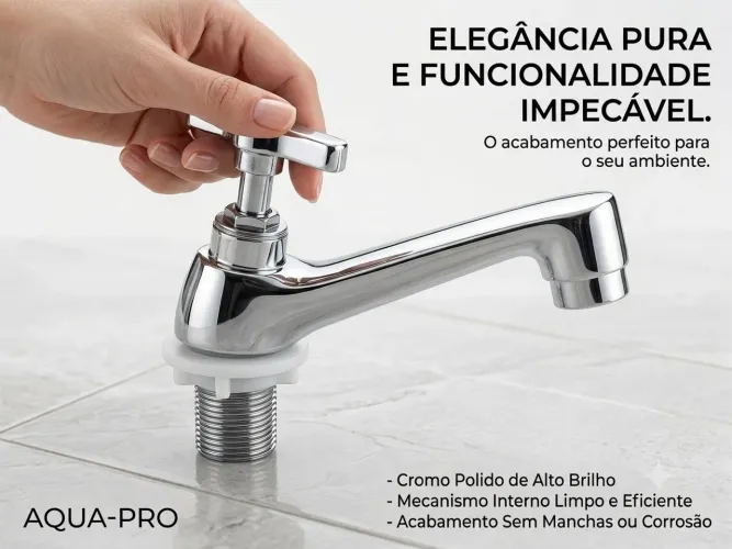 Torneira para banheiro cromada