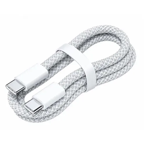 Cabo Carregamento Turbo 100w Tipo C para USB C Branco 1 metro