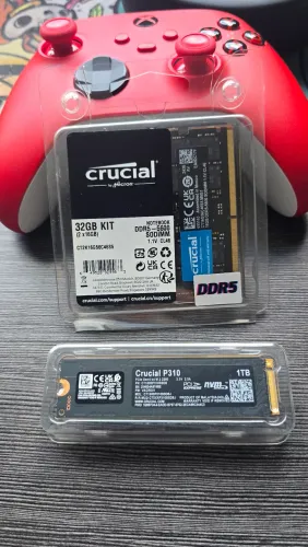 SSD M2 Crucial 1tb + Memória RAM Crucial 32gb