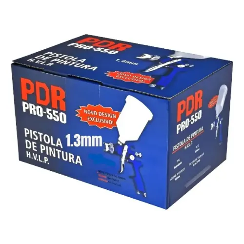 Pistola de pintura H.V.L.P com bico de 1.3mm e copo de 600ml ( PDR )