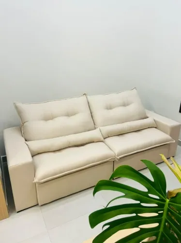 Sofá Paris Retrátil e Reclinável 2,30m Veludo Resistente e Aconchegante