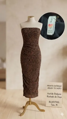 VESTIDO SEM ALÇAS ANIMAL PRINT RENNER