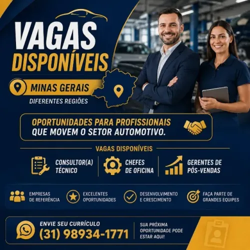 Vagas no Setor Automotivo - Minas Gerais