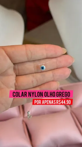 Colar Nylon Olho Grego Prata 925