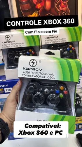 CONTROLE XBOX 360 COM FIO