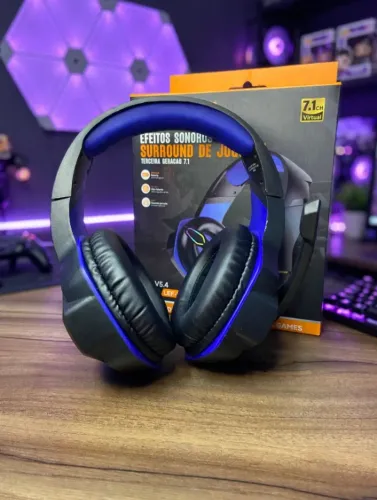 fone de ouvido Headset Gamer sem Fio Led RGB Lehmox LEF-1032A an5