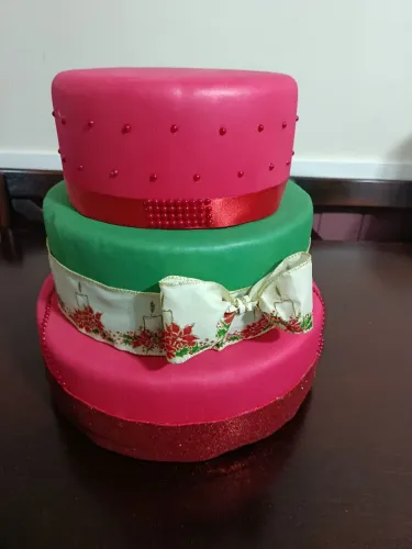 Bolo fake de natal
