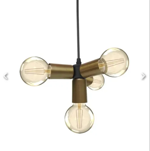Pendente Nick ouro 4 lâmpadas bivolt taschibra 