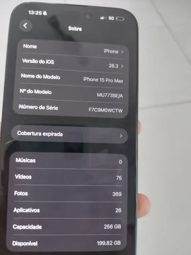 Iphone 15 pro Max 256g 97% saúde