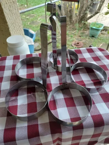 Kit 5 formas em inox para fritar ovos