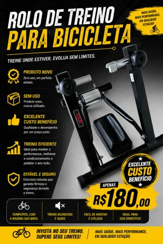 Rolo de treino para bicicleta para casa