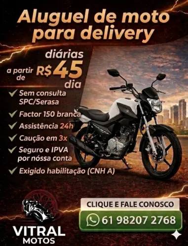 Aluguel de moto! Com intensão de compra/ sem burocracia