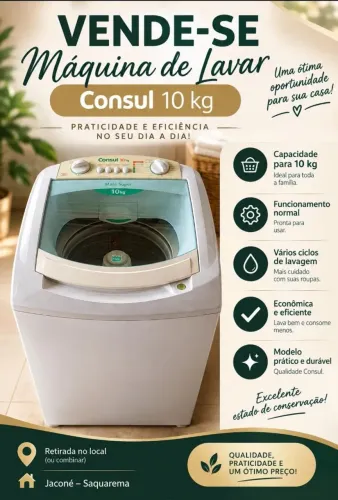Máquina de lavar Consul 10kilos